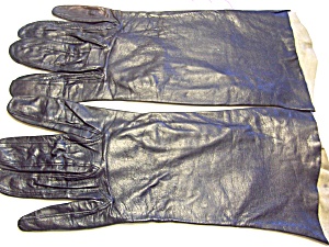 Vintage Superb Black Leather Gloves