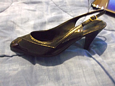 Vintage Mason Black Patent Leather Heels Slingbacks 7