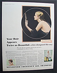 1931 Mulsified Cocoanut Oil Shampoo W/woman & Mirror