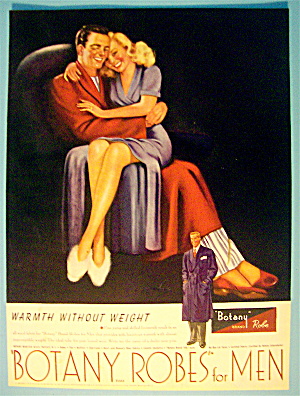 1946 Botany Robes For Men With Woman On Man's Lap
