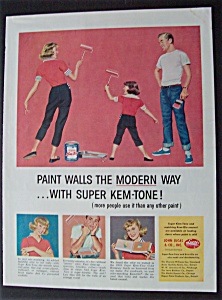 1959 Super Kem Tone Paints W/woman & Little Girl