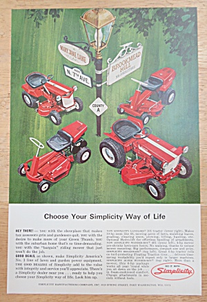1966 Simplicity Lawn Mowers With Variety Of Lawn Mowers