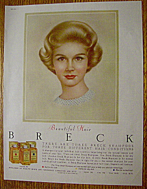 1961 Breck Shampoo With Brown Eyed Breck Woman