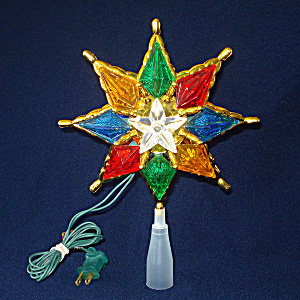 Lighted Jeweled Star Christmas Tree Topper
